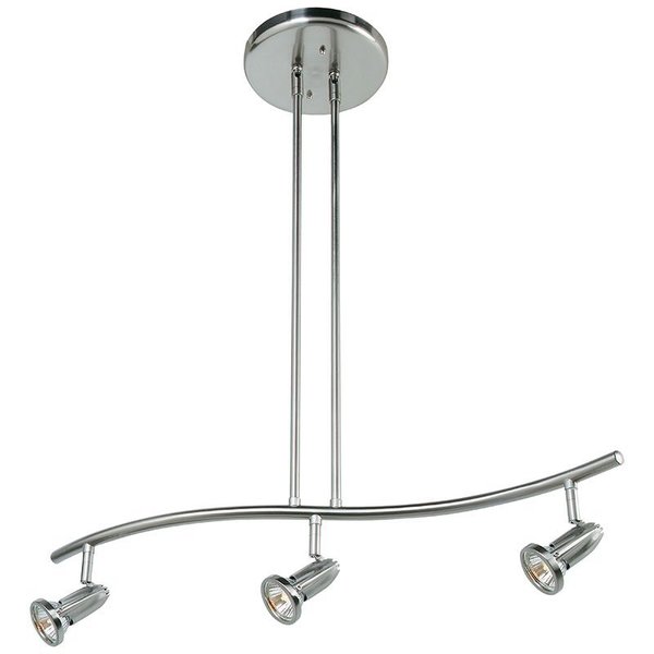 Access Lighting Cobra, 3 Light Adjustable Pendant or SemiFlush, Brushed Steel Finish 52205-BS